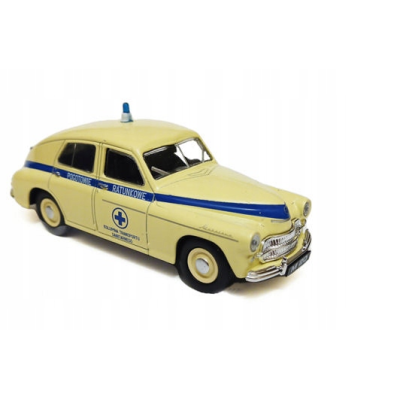 022492 METALOWY POJAZD WARSZAWA M20 POGOTOWIE RATUNKOWE PRL MODEL 1:43 DAFFI