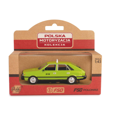 115842 METALOWY POJAZD POLONEZ ZIELONY TAXI PRL MODEL 1:43 DAFFI