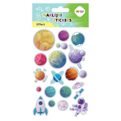 026683 HAPPY COLOR NAKLEJKI WIELOKROTNEGO UŻYTKU PLANETY KOSMOS