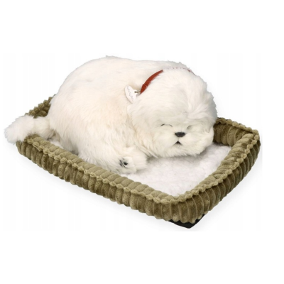 996415 MASKOTKA ODDYCHAJĄCY PIESEK SZCZENIACZEK MALTAŃCZYK PERFECT PETZZZ