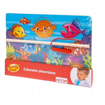 836092 UKŁADANKA DREWNIANA PUZZLE ŁOWIENIE RYBEK SMILY PLAY