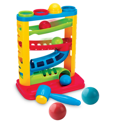 829322 ZJEŻDŻALNIA Z PIŁECZKAMI I MŁOTKIEM TOR KULKOWY SMILY PLAY