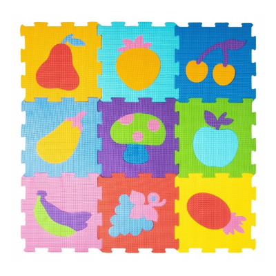 843557 UKŁADANKA MATA PIANKOWA PUZZLE OWOCE SMILY PLAY 9 EL