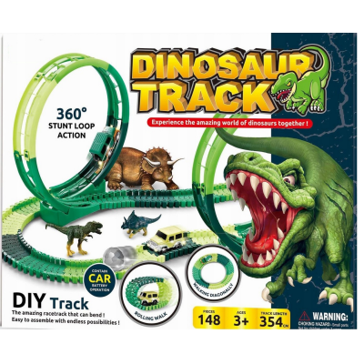851408 TOR SAMOCHODOWY WYŚCIGOWY DINOZAUR DINO PARK 128 EL