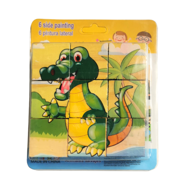 613911 UKŁADANKA KLOCKI DREWNIANE ZWIERZĄTKA ŻABA ŻÓŁW KROKODYL WĄŻ