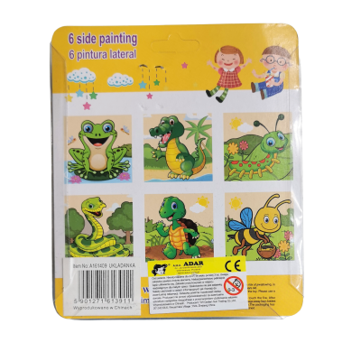 613911 UKŁADANKA KLOCKI DREWNIANE ZWIERZĄTKA ŻABA ŻÓŁW KROKODYL WĄŻ