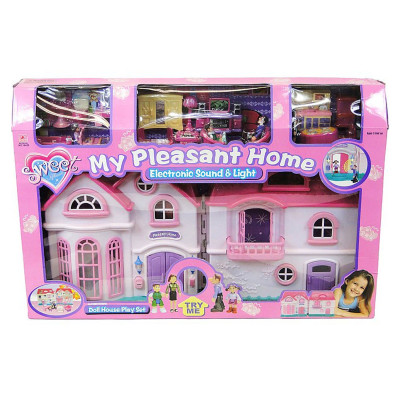 113961 DOM DOMEK DLA LALEK MEBELKI + AKCESORIA