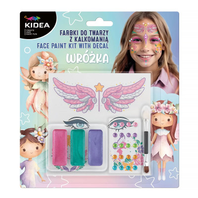 700408 FARBKI DO TWARZY Z DIAMENTAMI I KALKOMANIĄ WRÓŻKA KIDEA