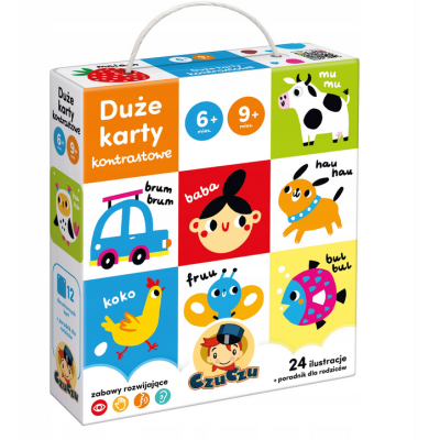 762671 CZUCZU DUŻE KARTY KONTRASTOWE DLA DZIECI 6-9 M+