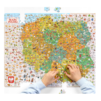 494553 CZUCZU PUZZLE ODKRYWCY MAPA POLSKI + PLAKAT POLSKA 300 EL