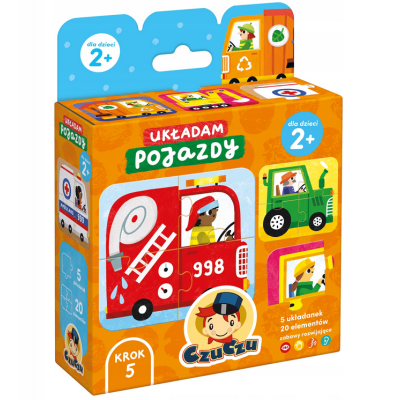 494676 CZUCZU PUZZLE UKŁADAM POJAZDY 5 UKŁADANEK 20 EL