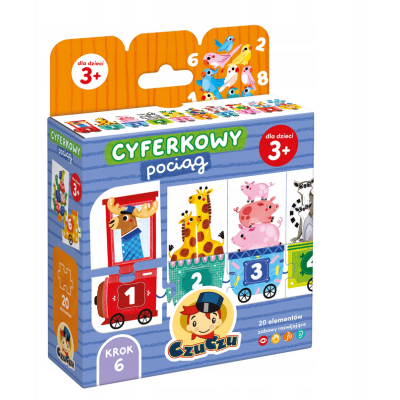 494652 CZUCZU PUZZLE CYFERKOWY POCIĄG CYFERKI 20 EL