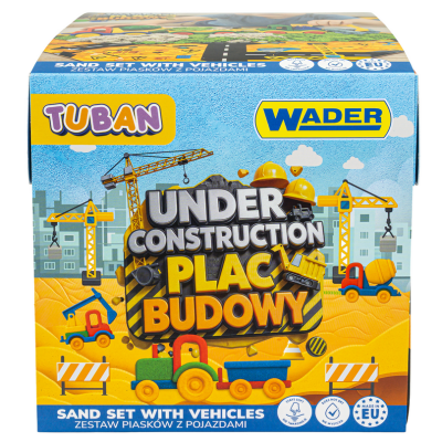 038656 ZESTAW PLAC BUDOWY POJAZDY WADER + PIASEK KINETYCZNY TUBAN