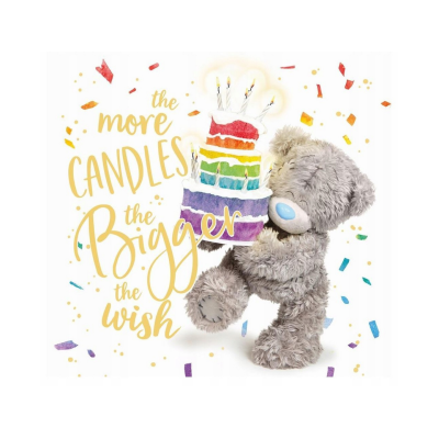 103050 KARTKA URODZINOWA KARNET HOLOGRAFICZNA 3D MIŚ Z TORTEM