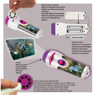 736626 LATARKA I PROJEKTOR 2W1 JEDNOROŻEC WRÓŻKI SLAJDY