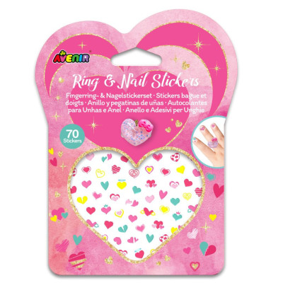 382704 NAKLEJKI NA PAZNOKCIE DLA DZIECI + PIERŚCIONEK
