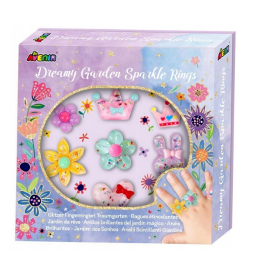 382803 BŁYSZCZĄCE PIERŚCIONKI DLA DZIECI KWIATKI OGRÓD