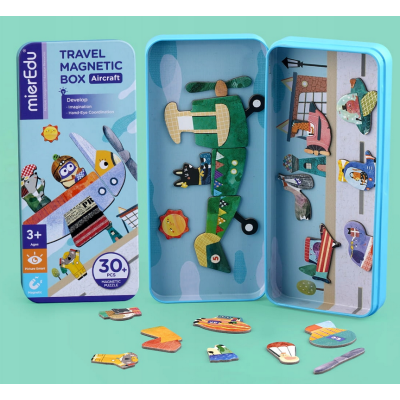 001139 PODRÓŻNE PUZZLE MAGNETYCZNE SAMOLOTY PUSZKA 30EL