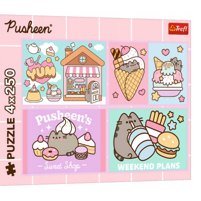 13371 TREFL PUZZLE KOT KOTEK PUSHEEN 4 X 250 EL