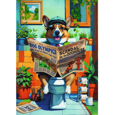 12140 TREFL PUZZLE PETS&PEOPLE STUFF CORGI W TOALECIE PREMIUM 1000 EL