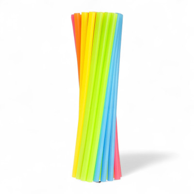 191165 PLASTIKOWE SŁOMKI WIELOKROTNEGO UŻYTKU DO PICIA KOLOROWE 200 SZTUK