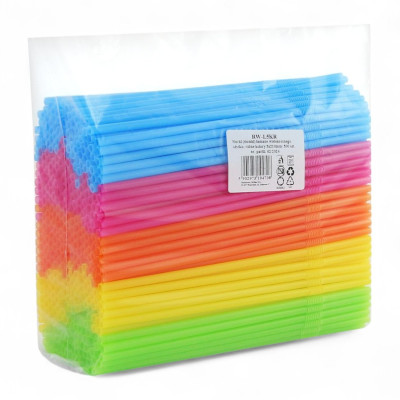 194708 PLASTIKOWE SŁOMKI WIELOKROTNEGO UŻYTKU DO PICIA KOLOROWE ŁAMANE 500 SZTUK