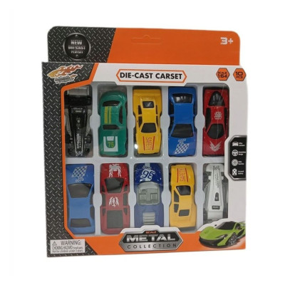 116554 METALOWE AUTKO WYŚCIGOWE RESORAKI 10 SZTUK