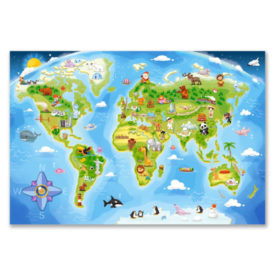 040117 CASTORLAND PUZZLE 40EL MAPA ŚWIATA