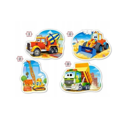 043040 CASTORLAND PUZZLE 4W1 POJAZDY BUDOWALNE