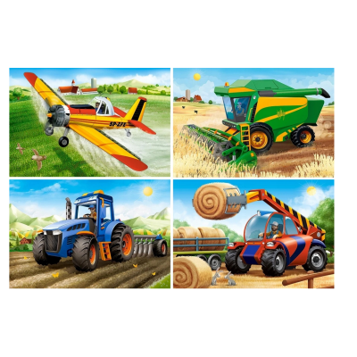 041039 CASTORLAND PUZZLE 4W1 MASZYNY ROLNICZE TRAKTOR KOMBAJN