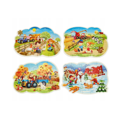 043019 CASTORLAND PUZZLE 4W1 CZTERY PORY ROKU WIOSNA LATO JESIEŃ ZIMA