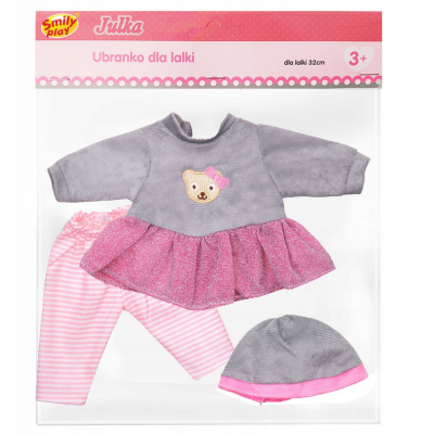 839536 UBRANKO DLA LALKI BOBAS KOMPLET SPODENKI BLUZKA 32CM
