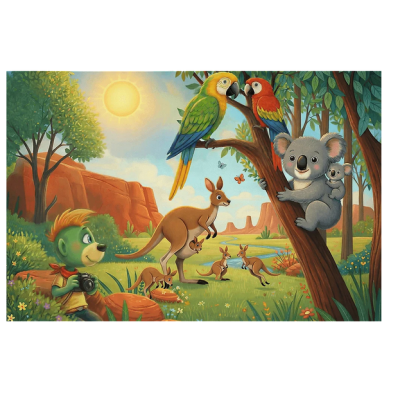 16594 TREFL PUZZLE RODZINA TREFLIKÓW KOALA I KANGURY BY NATURE 100 EL
