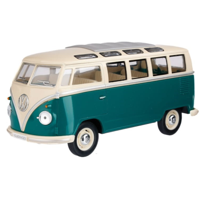 378086 POJAZD VOLKSWAGEN CLASSICAL BUS ZIELONY AUTOBUS DAFFI 1:24