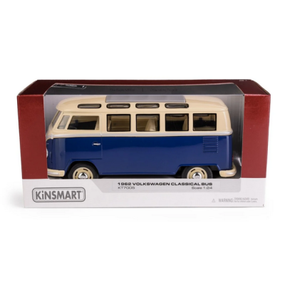 378079 POJAZD VOLKSWAGEN CLASSICAL BUS NIEBIESKI AUTOBUS DAFFI 1:24