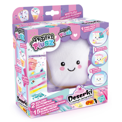 606952 PROJEKT PLUSZ DESERKI CHAŁKA MASKOTKA DO KOLOROWANIA