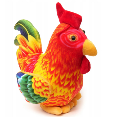 235303 DEEF MASKOTKA PLUSZAK PLUSZOWY KOGUT KOLOROWY Z DŹWIĘKIEM 25CM