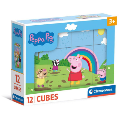 411955 CLEMENTONI KLOCKI OBRAZKOWE ŚWINKA PEPPA 12 EL.