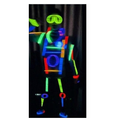605978 ELEMENTY ŚWIECĄCE W CIEMNOŚCI STRÓJ FLUORESCENCYJNY ROBOT