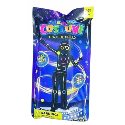 605978 ELEMENTY ŚWIECĄCE W CIEMNOŚCI STRÓJ FLUORESCENCYJNY ROBOT