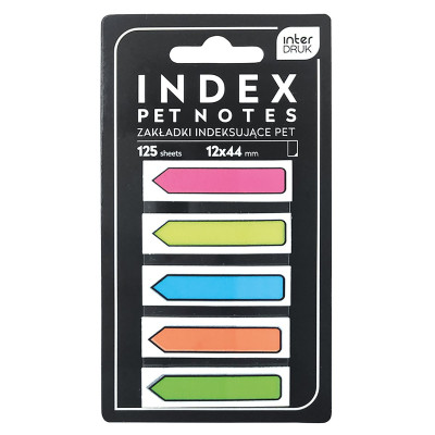 346209 ZAKŁADKI INDEKSUJĄCE KARTECZKI PET STRZAŁKI NEON 125 szt. INTERDRUK