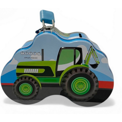 497235 SKARBONKA NA KŁÓDKĘ METALOWA PUSZKA TRAKTOR RÓŻNE KOLORY