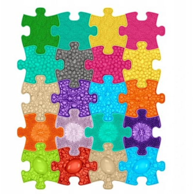 042805 ORTOPEDYCZNA MATA SENSORYCZNA MAŁE PUZZLE 20EL