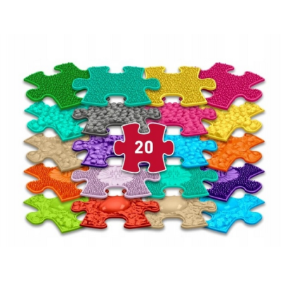 042805 ORTOPEDYCZNA MATA SENSORYCZNA MAŁE PUZZLE 20EL