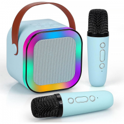 789747 KARAOKE PODWÓJNY ZESTAW 2 X MIKROFON + GŁOŚNIK USB 3 KOLORY