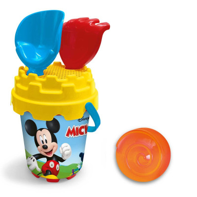 480765 KOMPLET DO PIASKU MYSZKA MIKI MICKEY WIADERKO ŁOPATKA GRABKI 4 EL
