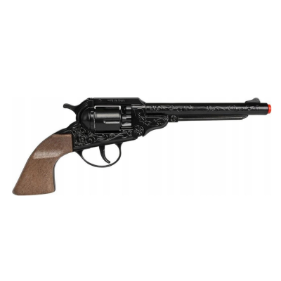 008864 GONHER METALOWY REWOLWER KOWBOJSKI PISTOLET NA SPŁONKĘ CZARNY