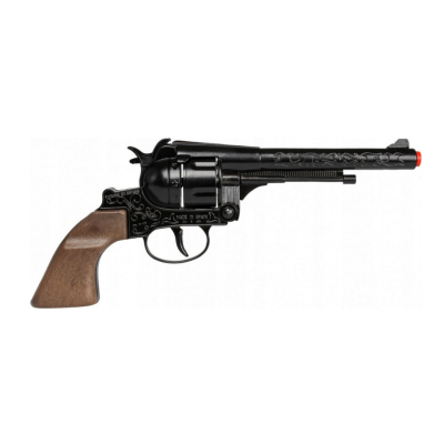 012267 GONHER METALOWY REWOLWER KOWBOJSKI PISTOLET NA SPŁONKĘ CZARNY