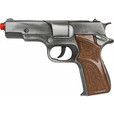 012519 GONHER METALOWY REWOLWER POLICYJNY PISTOLET NA SPŁONKĘ SREBRNY