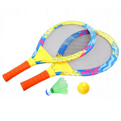 473668 RAKIETKI PALETKI PLAŻOWE Z LOTKĄ I PIŁKĄ BADMINTON